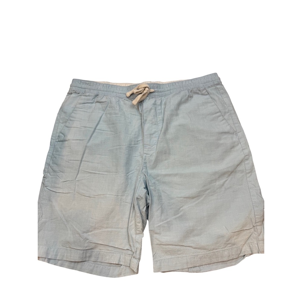 Banana Republic Mens Large Light Blue Cotton Drawstring Elastic Waist Shorts